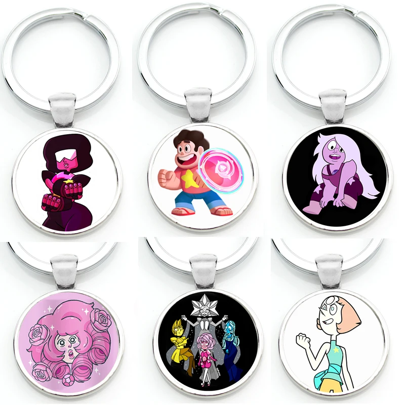 Cartoon TV Series Steven Universe Characters Collection Pumpkin Lion Lapis Lazuli Gems Garnet Pearl Keychain keyring - Steven Universe Store