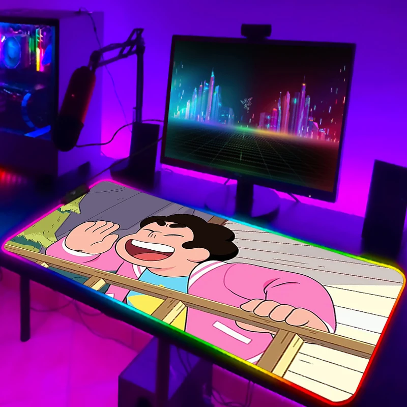 RGB Pc Gaming Computers Steven Universe Computer Mat Anime Accessories Cute Mouse Pad Kawaii Gamer Keyboard 8 - Steven Universe Store