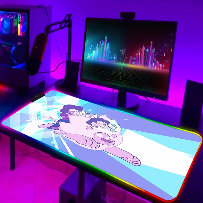 RGB Pc Gaming Computers Steven Universe Computer Mat Anime Accessories Cute Mouse Pad Kawaii Gamer Keyboard - Steven Universe Store